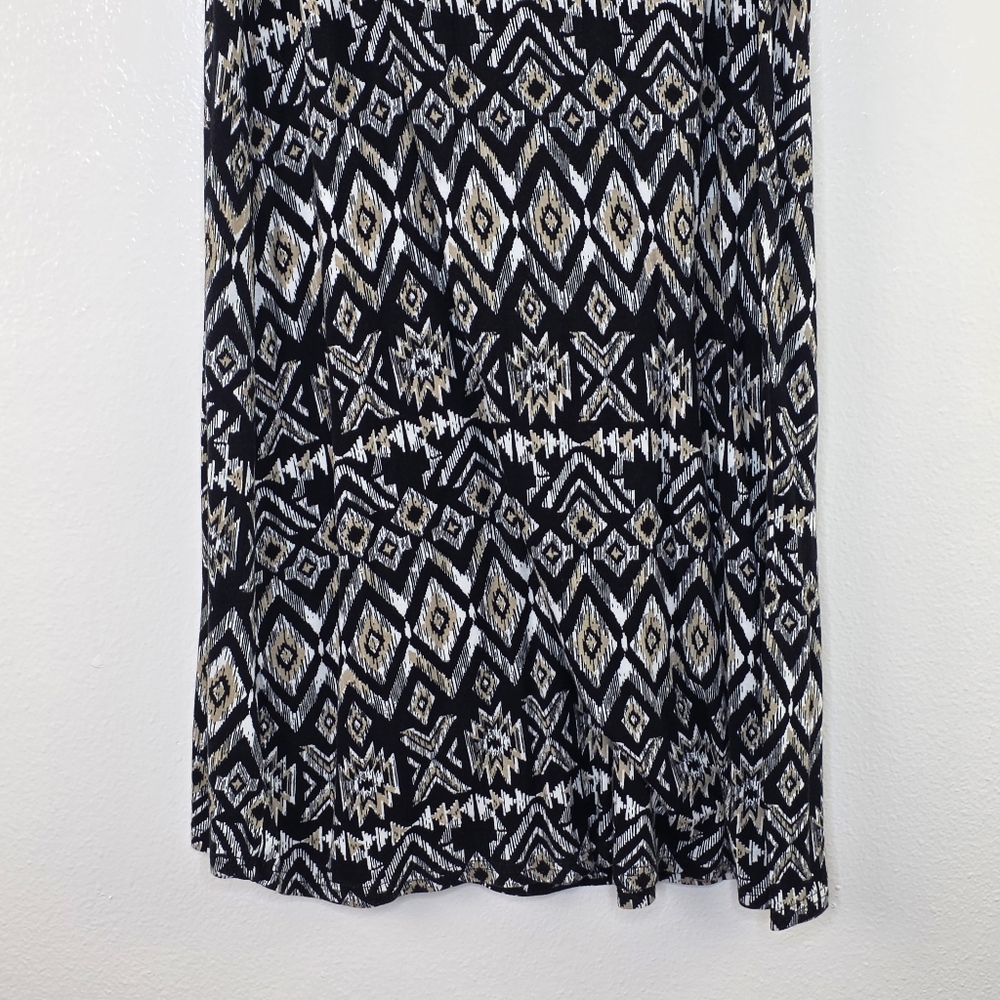 VTG Ultra Flirt Black, Cream, & White Aztec A-Line Maxi Skirt Size XL - Picture 7 of 9
